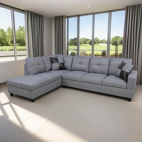 104 gray linen shaped - linen, l