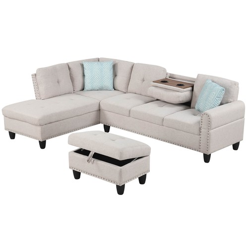 Shaped sofa w movable - l-shaped,