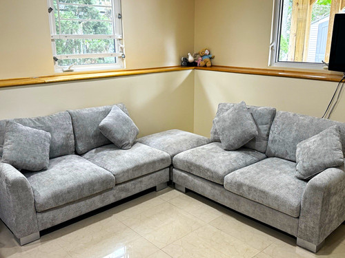 Gray fabric shaped - gray, l-shaped