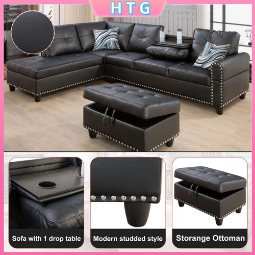 Faux leather sectional - faux,