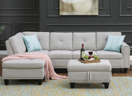 Shaped upholstered sectional - upholstered,