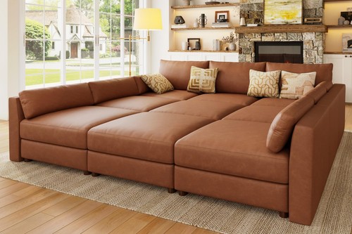 Faux leather modular - leather, sectional
