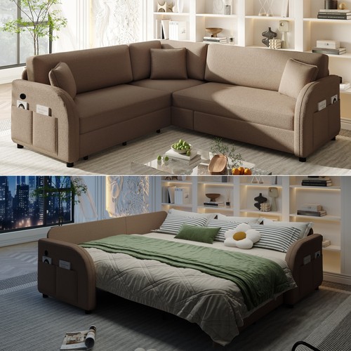 Shaped sofa couch - 85.1", l-shaped