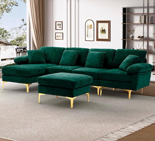 New green velvet shaped - green,