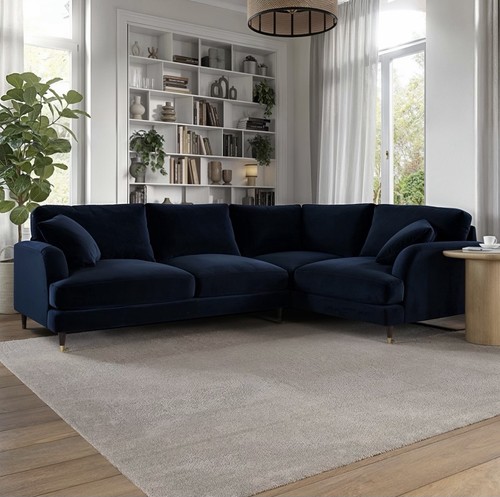 Seater sofa shaped velvet - seater, l-shaped