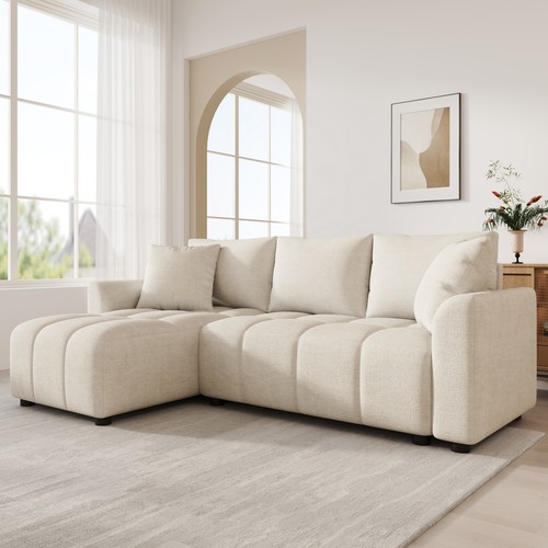 Beige seater shaped corner - seater,