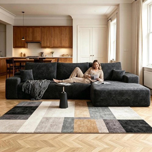 107 boneless couch corduroy - couch,