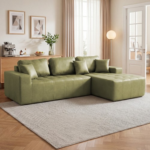 108 couch leather sectional - 108",