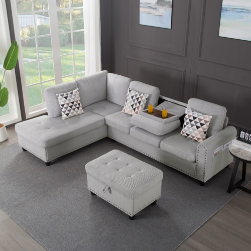 Shaped sectional couch sofa - couch,