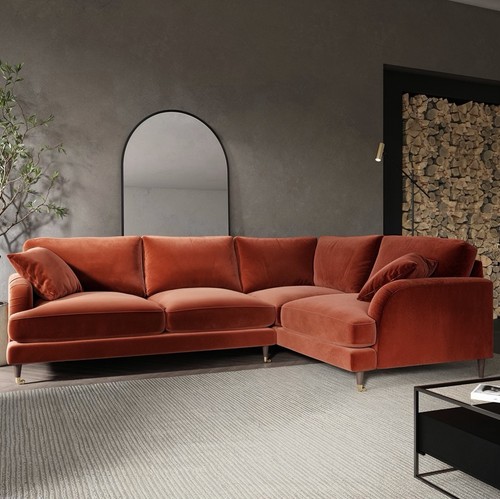 Seater sofa shaped velvet - l-shaped,