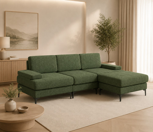 Shaped chenille sofa - l,