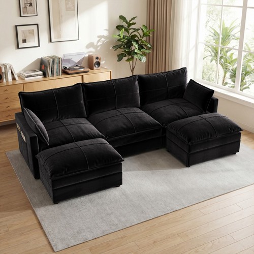 Shaped sofa with removable - u,