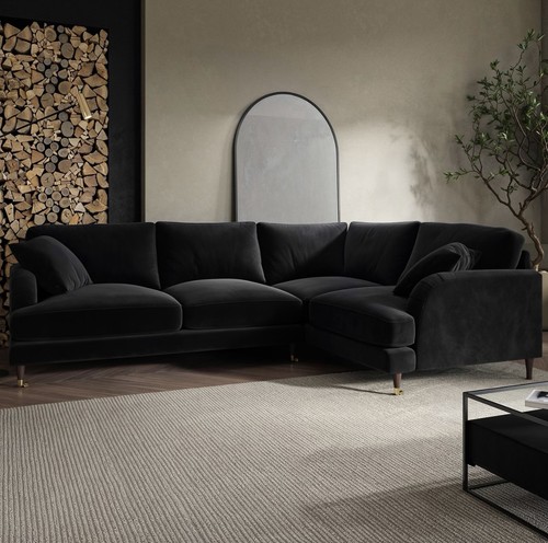 Seater sofa shaped velvet - 4,