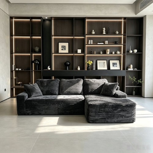 Shaped corner sofa gray - l-shaped, sofa,