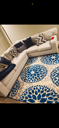 White linen shaped sectional - linen, l-shaped