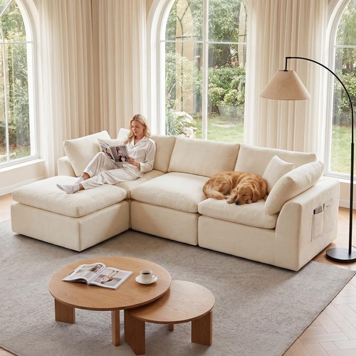 111 shaped boneless - 111", sofa