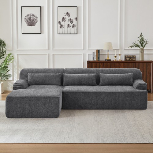 Chenille shape sectional - chenille, l-shape