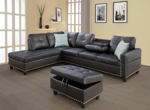 Faux leather sectional - leather,