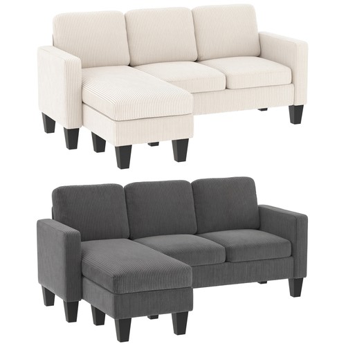Homcom sectional sofa l - sectional, sofa,