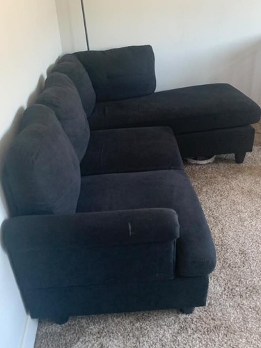 Shaped seater black - l-shaped,