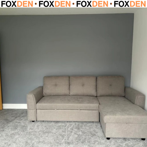 Grey corner sofa bed - corner, seater