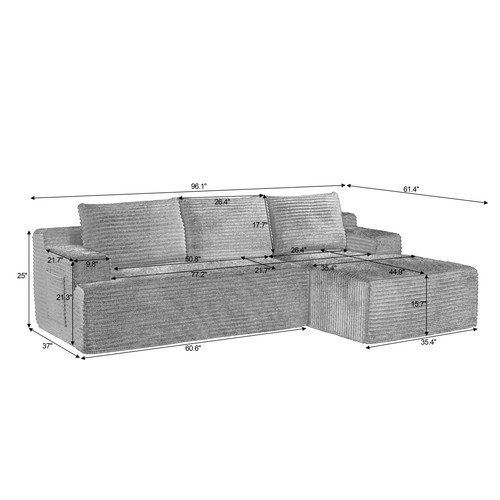 Shaped cloud sectional sofa - l-shaped,