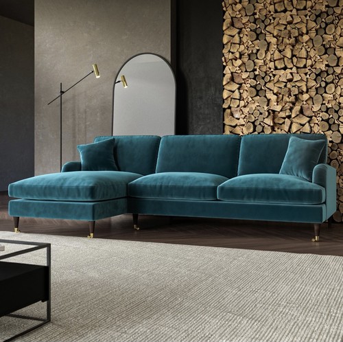 Seater sofa shaped - sofa, velvet